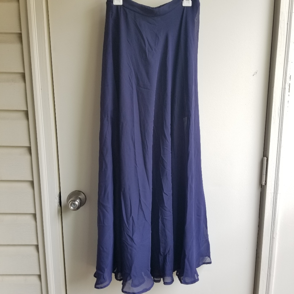 Xs navy chiffon maxi skirt